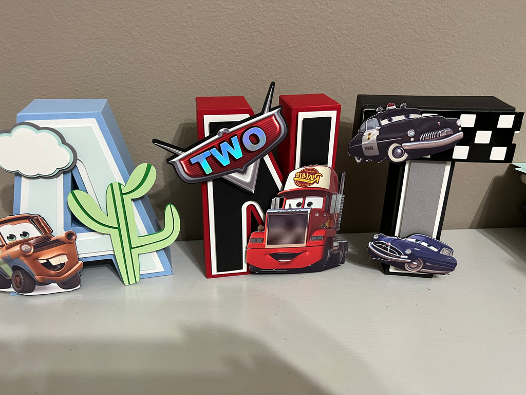 CAR 3D LETTERS 8"